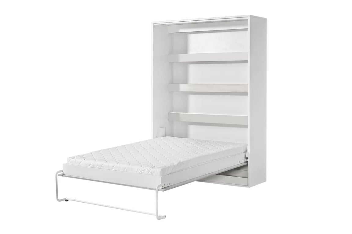 Vertikálna sklápacia posteľ Lomaro 140x200 - biela / biely úchyt Polkotapczan vertikálny Lomaro 140x200 - Biely / Úchytka Biely