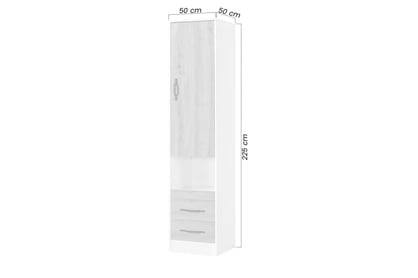 Uzatvorený regál Lomaro 50 cm so zásuvkami - biela / biely úchyt Regál zamkniety Lomaro 50 cm so zásuvkami - Biely / Úchytka Biely