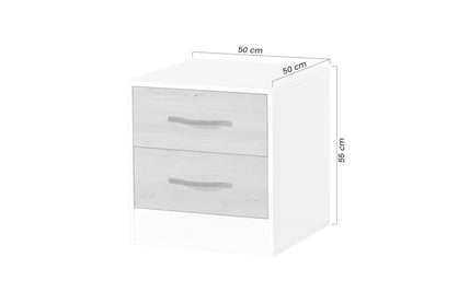 Nočný stolík Lomaro 50 cm so zásuvkami - dub artisan / čierny úchyt Nočný Stolík Lomaro 50 cm so zásuvkami - Dub artisan / Úchytka Čierny 