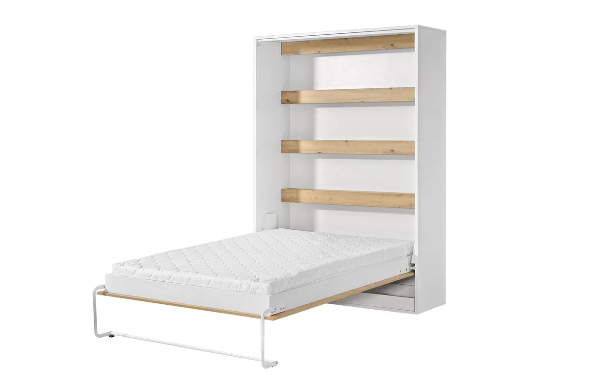 Sklápacia posteľ Lomaro V - 140x200 cm - dub artisan / biela Polkotapczan vertikálny Lomaro 140x200 - Dub artisan / Úchytka Biely