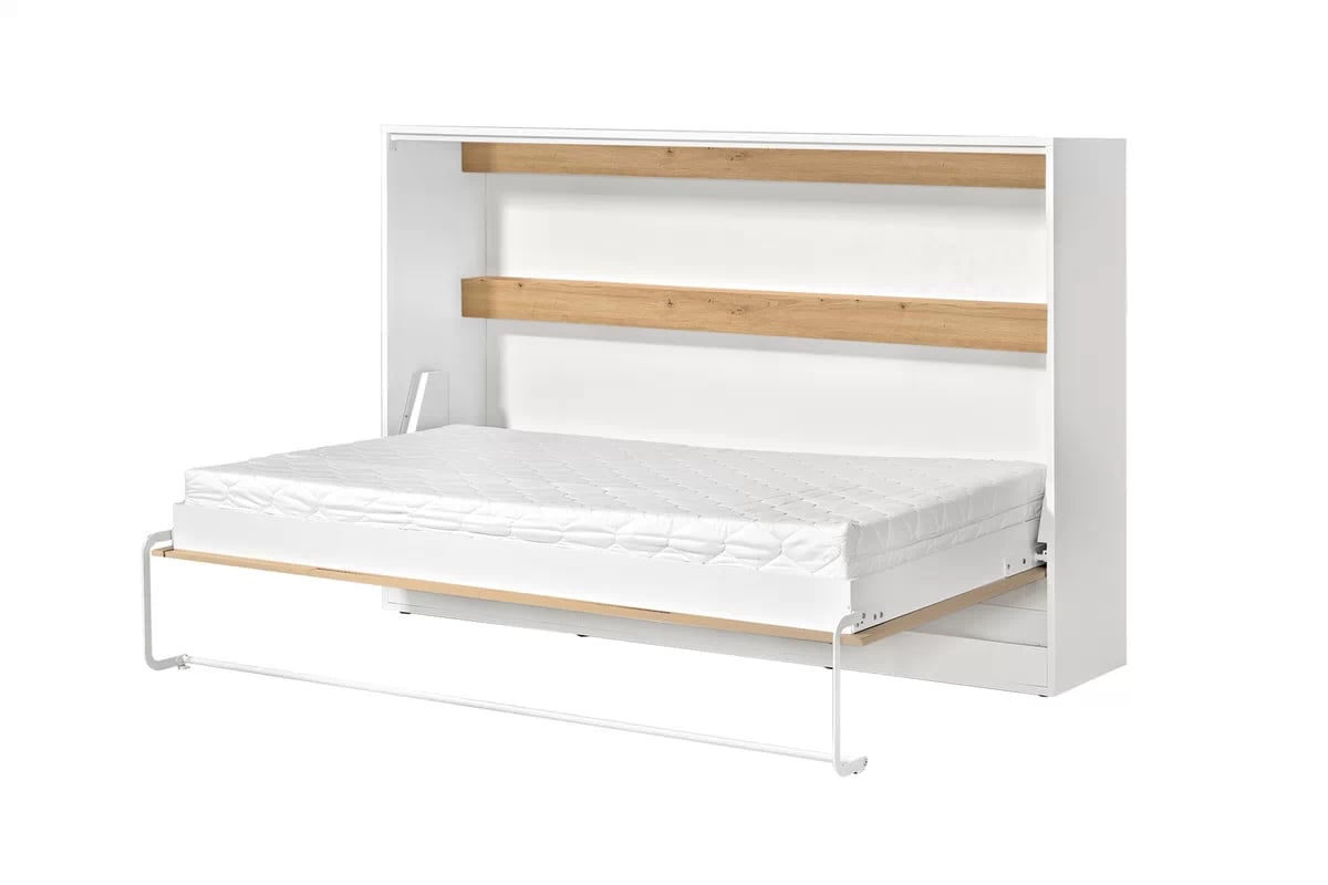 Sklápacia posteľ Lomaro H - 120x200 cm - dub artisan / biela Polkotapczan horizontálny Lomaro 120x200 - Dub artisan / Úchytka Biely