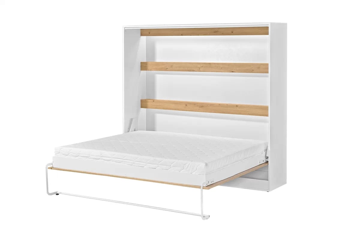 Sklápacia posteľ Lomaro H - 160x200 cm - dub artisan / biela Polkotapczan horizontálny Lomaro 160x200 - Dub artisan / Úchytka Biely 