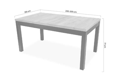 Stůl rozkladany pro jídelny 200-300x100 cm Werona na drewnianych nogach - dub wotan / černé nožičky Stůl rozkladany pro jídelny 200-300x100 cm Werona na drewnianych nogach - dub wotan / černé nožičky