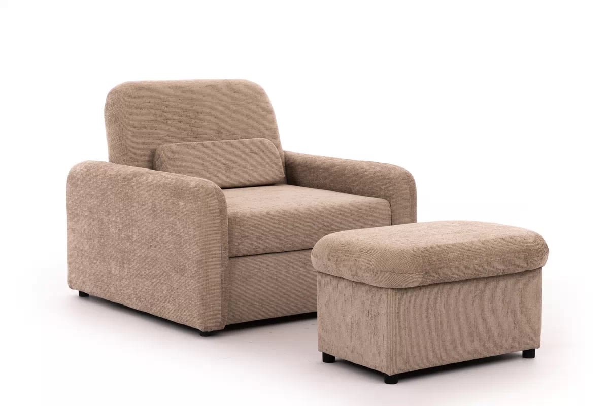 Jednomístná pohovka Masilio s taburetem Pohovka Masilio z pufa