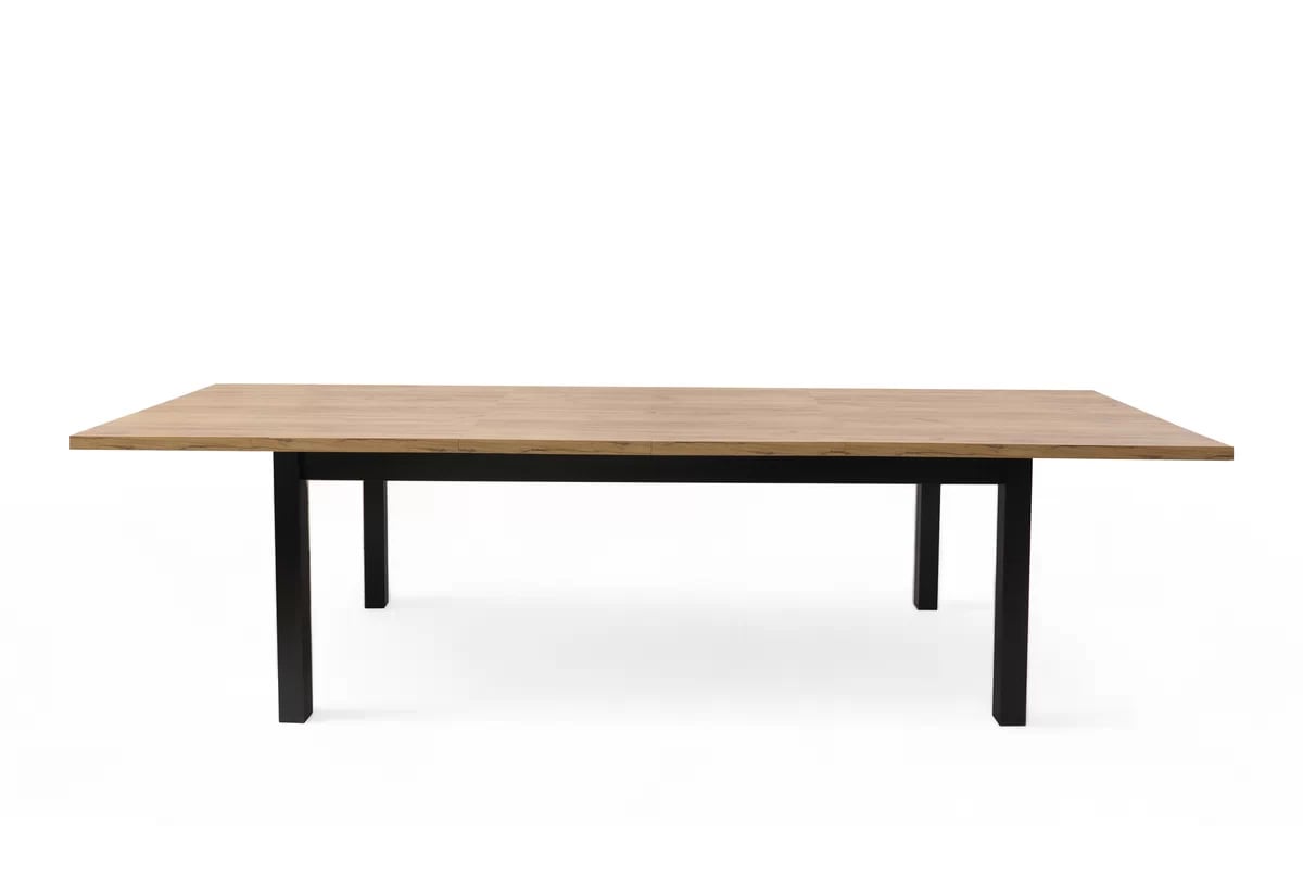 Rozkladací jedálenský stôl Werona 200-250x100 cm – dub wotan / čierne nožičky Stôl rozkladany do jedálne 200-250x100 cm Werona na drewnianych nogach - Dub wotan / čierny nožičky