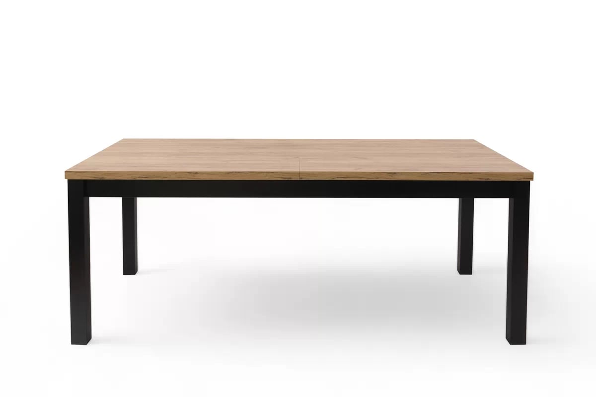 Rozkládací jídelní stůl Werona 160-200x90 cm - dub wotan / černé nohy Stůl rozkladany pro jídelny 160-200x90 cm Werona na drewnianych nogach - dub wotan / černé nožičky