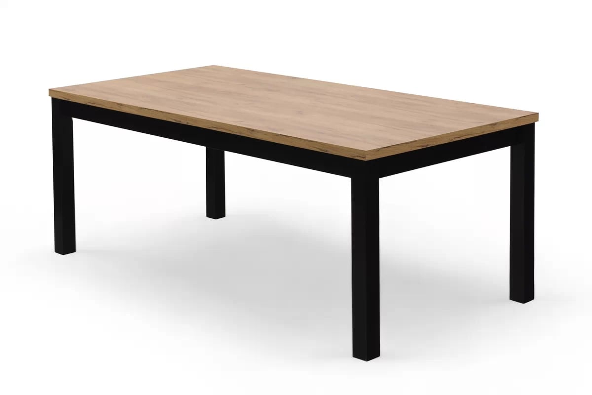 Rozkládací jídelní stůl Werona 140-220x80 cm - dub wotan / černé nohy Stůl rozkladany pro jídelny 140-220x80 cm Werona na drewnianych nogach - dub wotan / černé nožičky