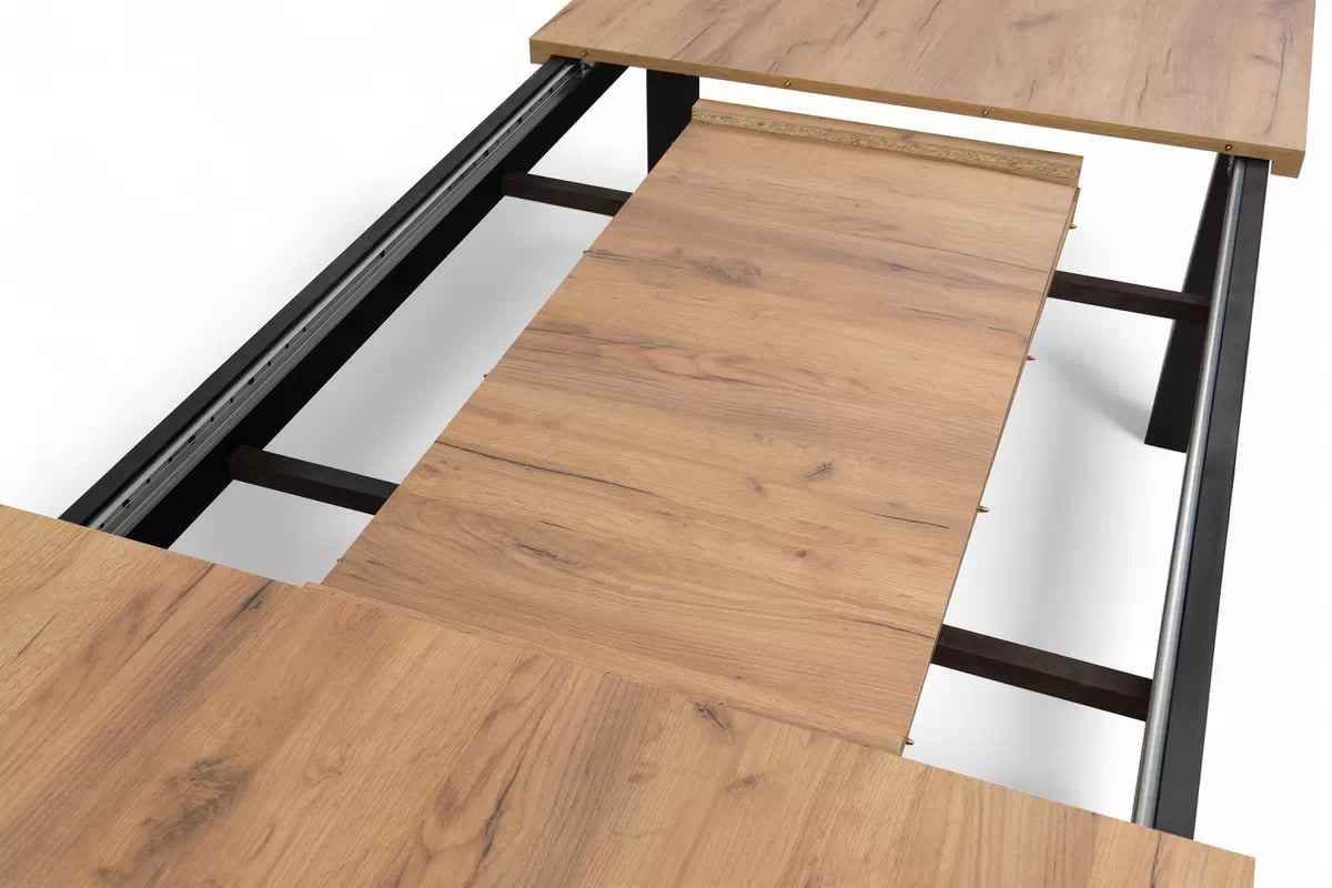 Rozkládací jídelní stůl Werona 140-220x80 cm - dub wotan / černé nohy Stůl rozkladany pro jídelny 140-220x80 cm Werona na drewnianych nogach - dub wotan / černé nožičky