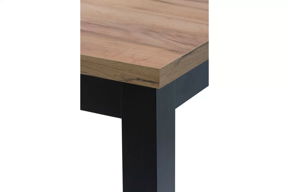 Rozkladací jedálenský stôl Werona 140-220x80 cm – dub wotan / čierne nožičky Stôl rozkladany do jedálne 140-220x80 cm Werona na drewnianych nogach - Dub wotan / čierny nožičky