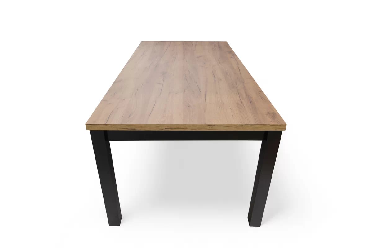 Rozkládací jídelní stůl Werona 140-180x80 cm - dub wotan / černé nohy Stůl rozkladany pro jídelny 140-180x80 cm Werona na drewnianych nogach - dub wotan / černé nožičky