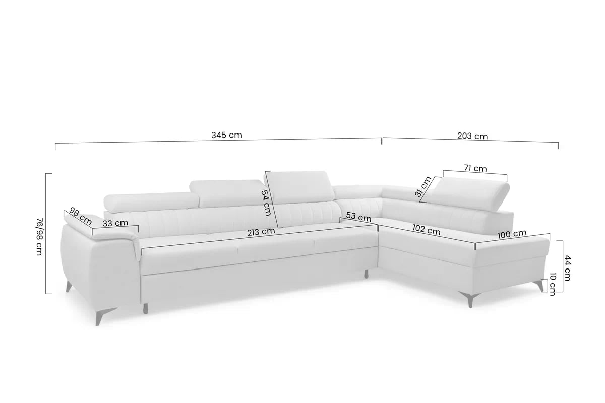 Rohová pohovka Monrose Maxi pravá s funkcí spánku - šedá tkanina Ado 1617 Rohová sedací souprava Monrose Maxi rozkládací pravá - šedá plecionka Ado 1617