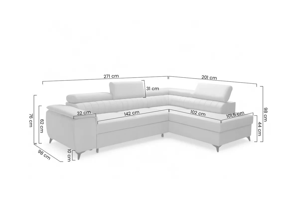 Rohová pohovka Monrose L levá s funkcí spánku - béžový welvet Zetta 291 Rohová sedací souprava Monrose L rozkládací levá - béžová welwet latwoczyszczacy Zetta 291
