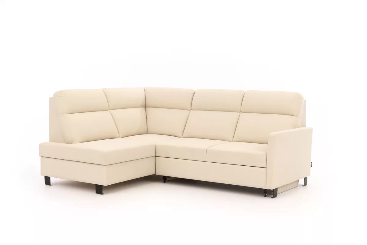Rohová pohovka Loario L levá s úzkými boky - krémová látka Sand 03 Rohová sedací souprava Loario L levá z waskim bokiem - Sand 03