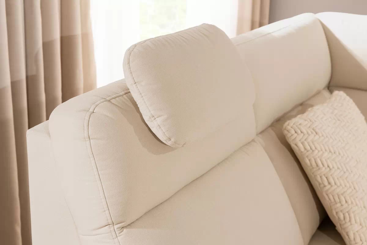 Rohová pohovka Loario L levá s úzkými boky - krémová látka Sand 03 Rohová sedací souprava Loario L levá z waskim bokiem - Sand 03