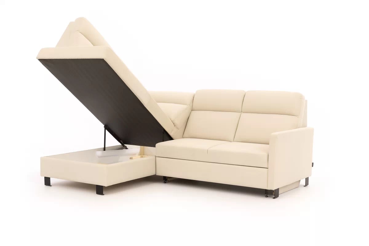 Rohová pohovka Loario L levá s úzkými boky - krémová látka Sand 03 Rohová sedací souprava Loario L levá z waskim bokiem - Sand 03