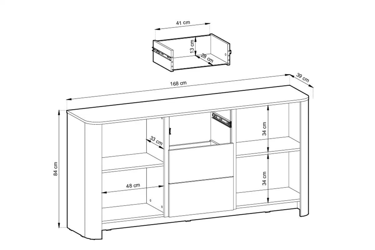 Komoda Sorrenti 168 cm se zásuvkami – dub Vicenza Komoda Sorrenti 168 cm se zásuvkami - dub vicenza