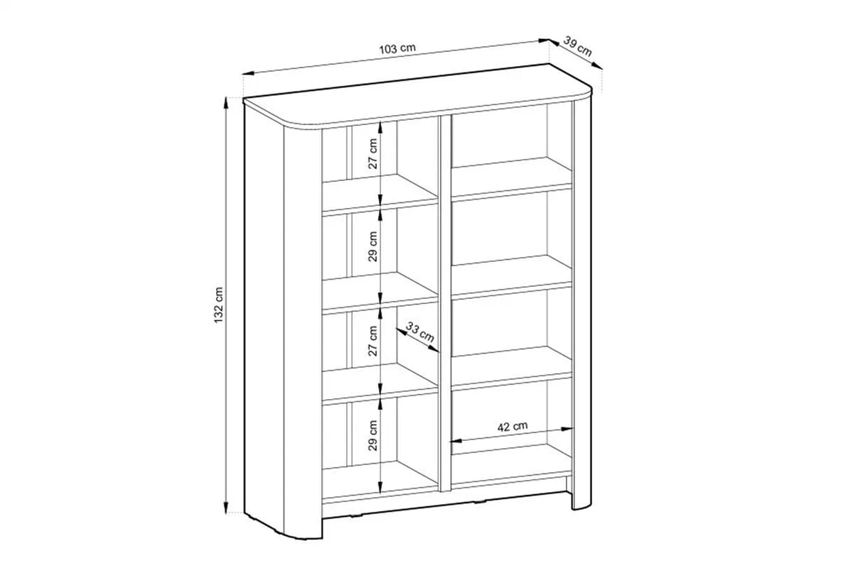 Vysoká komoda Sorrenti 103 cm – dub Vicenza Komoda vysoká Sorrenti 103 cm - dub vicenza