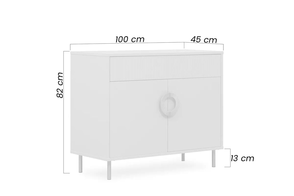 Komoda Nubo 100 cm so zásuvkou - kašmír / čierne nožičky Komoda Nubo 100 cm z szuflada - kašmír / Čierny