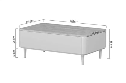 Konferenční stolek Amilio 100 cm se zásuvkami - eukalyptus / dub baltic dune stolek kawowy Amilio 100 cm se zásuvkami na nožkách - eukaliptus / dub baltic dune