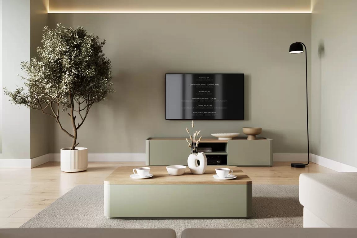 Konferenční stolek Amilio 100 cm se zásuvkami - eukalyptus / dub baltic dune stolek kawowy Amilio 100 cm se zásuvkami - eukaliptus / dub baltic dune