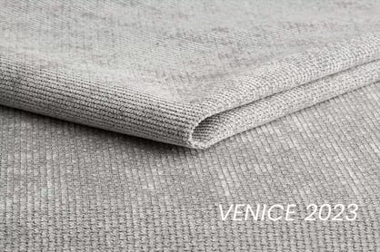 Rohová sedacia súprava Lutario L pravá s funkciou spania - sivá hydrofóbna pletená látka Venice 2023 Rohová sedacia súprava Lutario L s funkciou spánku pravá strana - šedá plecionka hydrofobowa Venice 2023