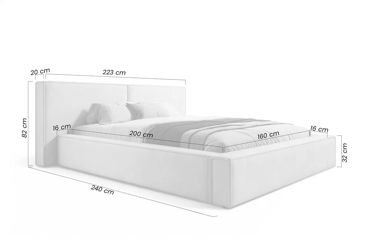 Manželská posteľ Molino 160x200 s úložným priestorom - sivý zamat Castel 80 Posteľ čalúnená Molino 160x200 S vnútorným úložným priestorom- šedý velúr Castel 80