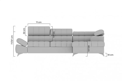 Rohová sedačka Valoris L s rozkladom pravá - sivý ľahko čistiteľný zamat Cloud 81 Rohová sedacia súprava Valoris L s funkciou spánku pravá strana - šedý velúr ľahkočistiaci Cloud 81