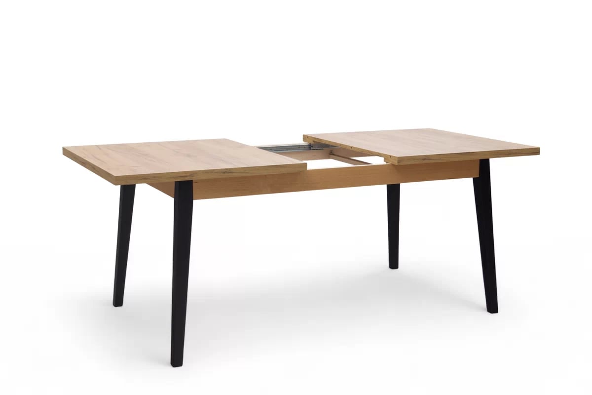 Rozkládací jídelní stůl Paris - 160-200x90 cm - dub craft / černé nohy Stůl rozkladany Paris 160-200x90 cm - dub craft / černé nožičky