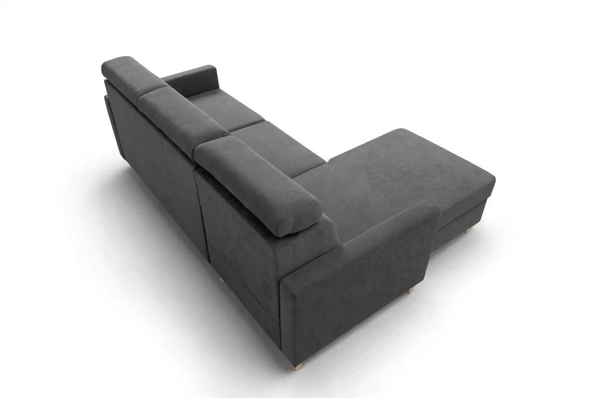 Rohová sedacia súprava Vario univerzálna s funkciou spania - svetlosivý šenil Wind 84 Rohová sedacia súprava Vario s funkciou spánku uniwersalny prawo/Ľavá strana - svetlý šedý šenil Wind 84 