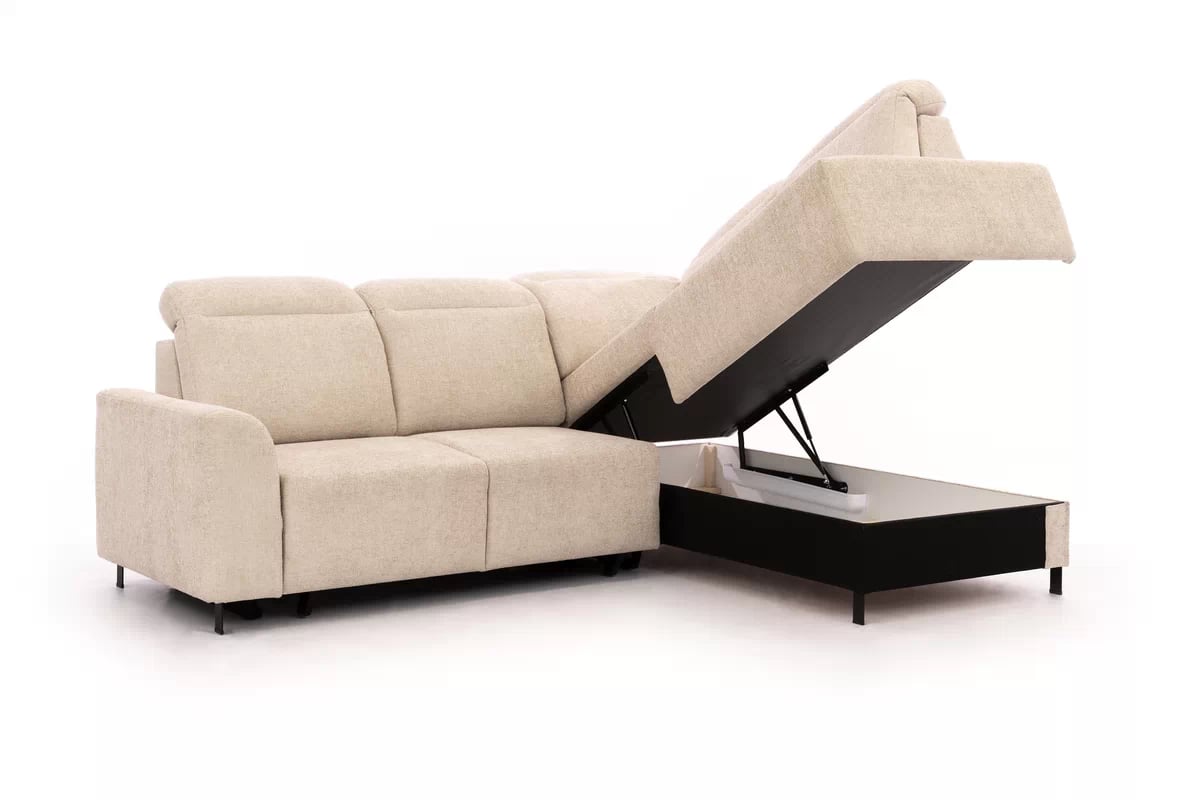 Rohová pohovka Magnis L pravá s funkcí spánku - hnědá tkanina Ado 1604 Rohová sedací souprava Magnis L rozkládací pravá - hnědá plecionka Ado 1604 Shitake