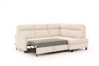 Rohová pohovka Loario L pravostranná s úzkou područkou - béžová snadno čistitelná látka Horton 204-11 Rohová sedací souprava Loario L pravá z waskim bokiem - béžová Pletenina snadno čistitelný Horton 204-11