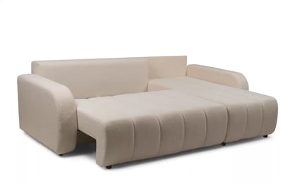 Rohová sedacia súprava Lapios pravá s funkciou spania - béžový matný zamat Matt Velvet 9 Rohová sedacia súprava Lapios s funkciou spánku pravá strana - béžový zamat Matt Velvet 9