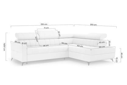 Rohová sedačka Nardo L s rozkladom ľavostranná - tmavosivý plyš Pretty 18 Rohová sedacia súprava Nardo L s funkciou spánku Ľavá strana - Tmavý šedý plusz Pretty 18