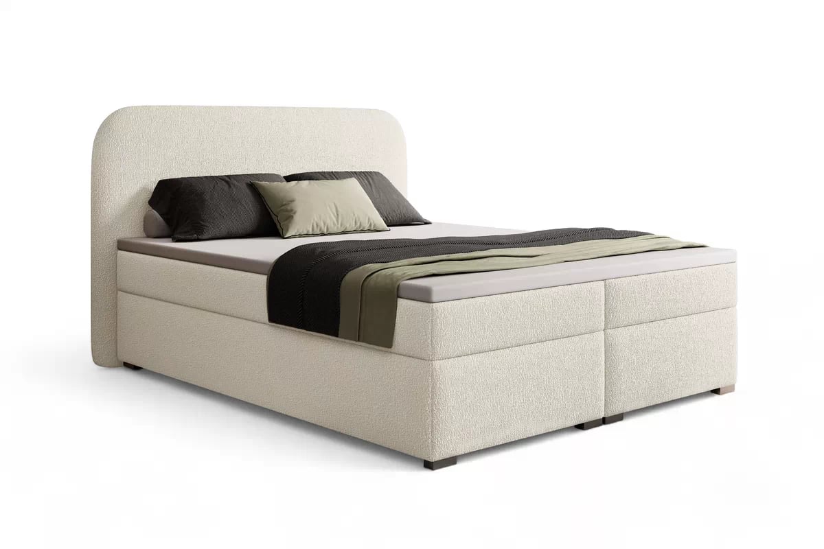 Kontinentálna posteľ Eleris 180x200 s úložným priestorom - svetlobéžová buklé Quelle 02 Boxspring posteľ Elaris 180x200 s úložným priestorom - svetlý Béžová bukla Quelle 02 