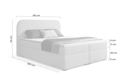 Kontinentálna posteľ Eleris 180x200 s úložným priestorom - béžová buklé Quelle 05 Boxspring posteľ Elaris 180x200 s úložným priestorom - Béžová bukla Quelle 05