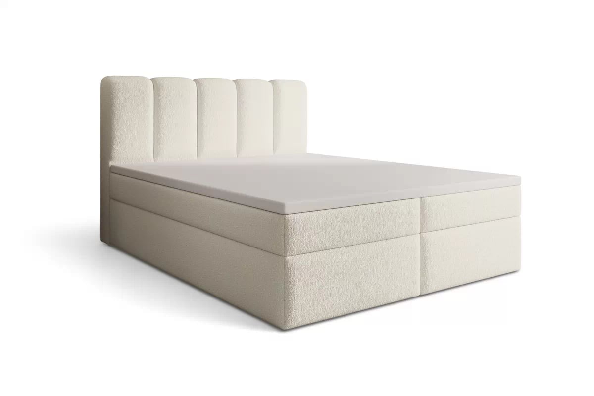 Boxspring posteľ Tenor 180x200 s úložným priestorom - svetlobéžové buklé Quelle 02 Boxspring posteľ Tenor 180x200 s úložným priestorom - svetlý Béžová bukla Quelle 02 