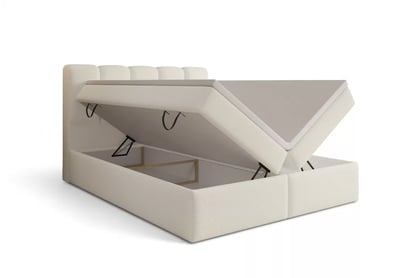Kontinentálna posteľ Tenor 180x200 s úložným priestorom - svetlobéžová bouclé Quelle 02 Boxspring posteľ Tenor 180x200 s úložným priestorom - svetlý Béžová bukla Quelle 02 