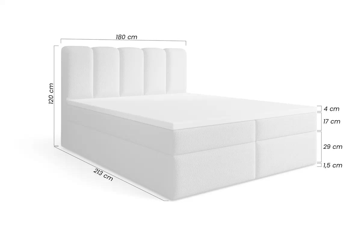 Boxspring posteľ Tenor 180x200 s úložným priestorom - tmavosivé buklé Quelle 92 Boxspring posteľ Tenor 180x200 s úložným priestorom - Tmavý šedý bukla Quelle 92