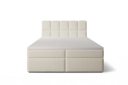 Kontinentální postel Carello 180x200 s úložným prostorem - světle béžová buklé Quelle 02 Postel boxspring Carello 180x200 s úložním prostorem - světlý béžová bukla Quelle 02 