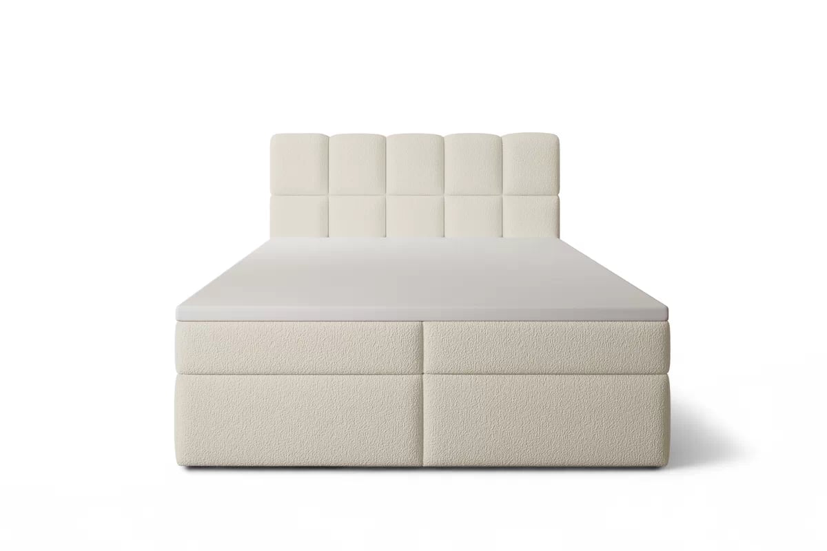Boxspring posteľ Carello 180x200 s úložným priestorom - svetlobéžové buklé Quelle 02 Boxspring posteľ Carello 180x200 s úložným priestorom - svetlý Béžová bukla Quelle 02 