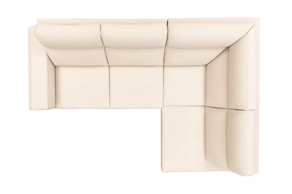 Rohová sedačka Loario L pravostranná so širokým, vyrezaným bokom - krémová látka Sand 03 Rohová sedacia súprava Loario L pravá strana z szerokim, wcietym bokiem - kremowa dzianina Sand 03