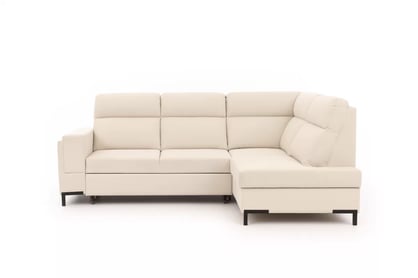 Rohová sedačka Loario L pravostranná so širokým, vyrezaným bokom - krémová látka Sand 03 Rohová sedacia súprava Loario L pravá strana z szerokim, wcietym bokiem - kremowa dzianina Sand 03