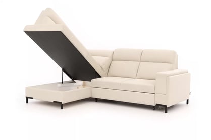 Rohová pohovka Loario L levostranná se širokým, vykrojeným bokem - krémová tkanina Sand 03 Rohová sedací souprava Loario L levá z szerokim, wcietym bokiem - Sand 03