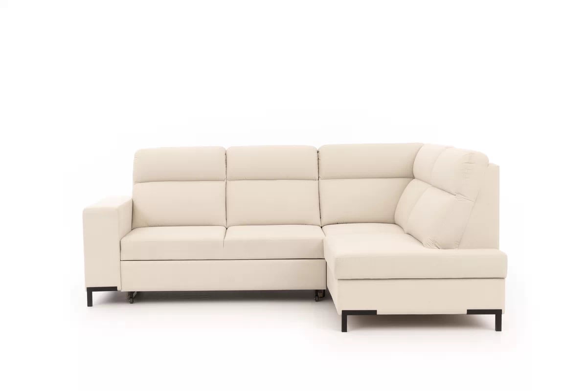 Rohová sedačka Loario L pravostranná se širokým bokem - krémová tkanina Sand 03 Rohová sedací souprava Loario L pravá z szerokim bokiem - Sand 03