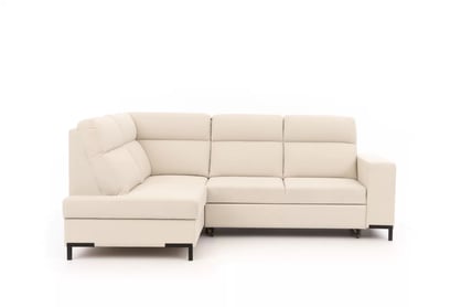 Rohová pohovka Loario L levostranná se širokým bokem - krémová látka Sand 03 Rohová sedací souprava Loario L levá z szerokim bokiem - Sand 03