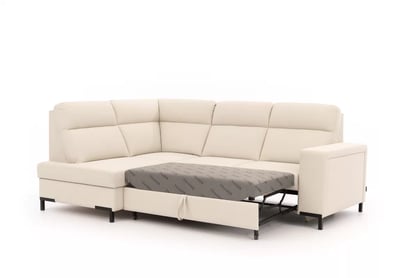 Rohová pohovka Loario L levostranná se širokým bokem - krémová látka Sand 03 Rohová sedací souprava Loario L levá z szerokim bokiem - Sand 03