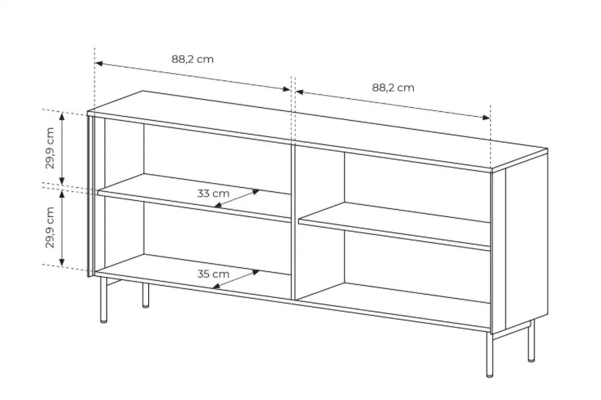 Komoda Auri 181 cm s osvětlením - dub dunin / černá Komoda Auri 181 cm s osvětlením - dub dunin / černá