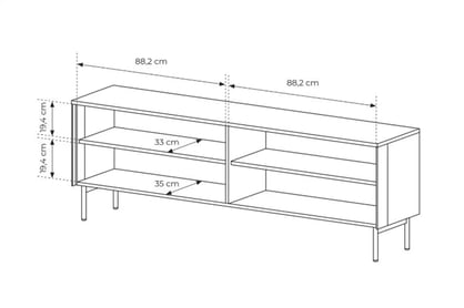 skříňka RTV Auri 181 cm s osvětlením - dub dunin / černá skříňka RTV Auri 181 cm s osvětlením - dub dunin / černá