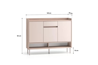 Předsíňová sestava Tivano III - kašmír / dub cremona 	Komplet nábytku pro předsíně Tivano III - kašmír / dub cremona