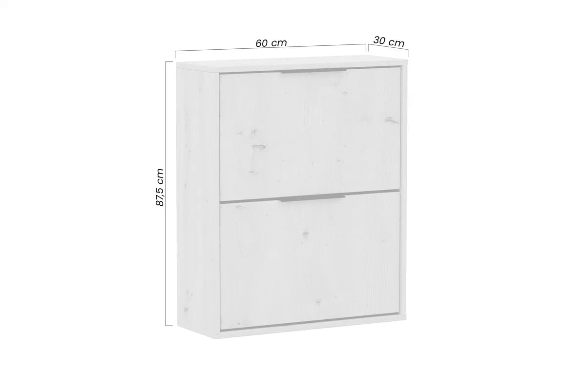 Závěsná / stojící dvouúrovňová botníková skříň Milo - bílá skříňka na boty Milo závěsná / stojaca dwupoziomowa - bílá